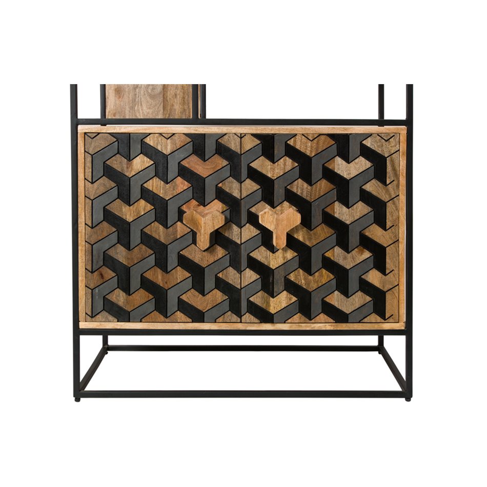 Shelf Karaline, mango wood/ metal, 80x40x180cm