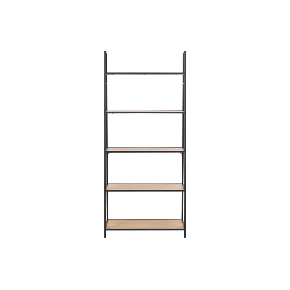 Bookcase Seaford III, black, 77x36x174.5cm