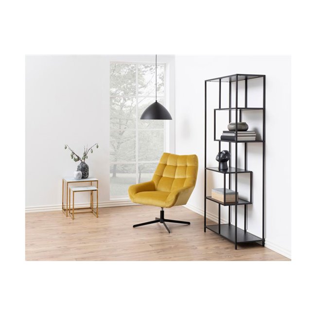 Bookcase Seaford V, black, 77x35x185cm