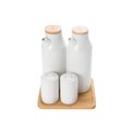 Oil and vinegar set, bamboo/ceramic,15.3 x13.3 x18cm