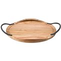 Acacia wood tray, oval, 45x30x4.8cm