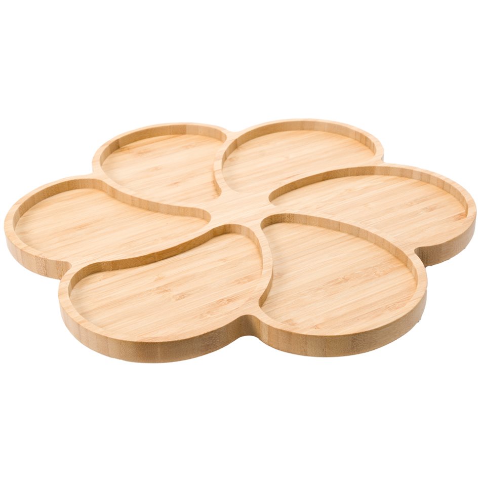 Bamboo serving plate Flower, 33x30x1.7cm