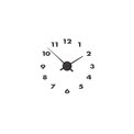 Wall clock Small hands, black, 48x3cm