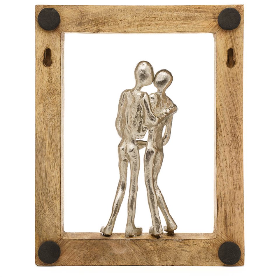 Wall decor Paar, mango wood, 31x5x24cm