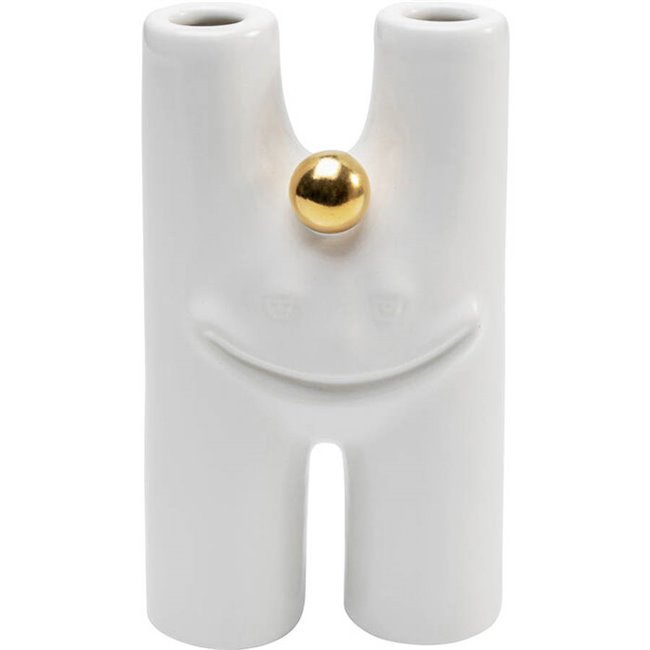 Vase Funny Teeth, white, H16x9.5x5cm