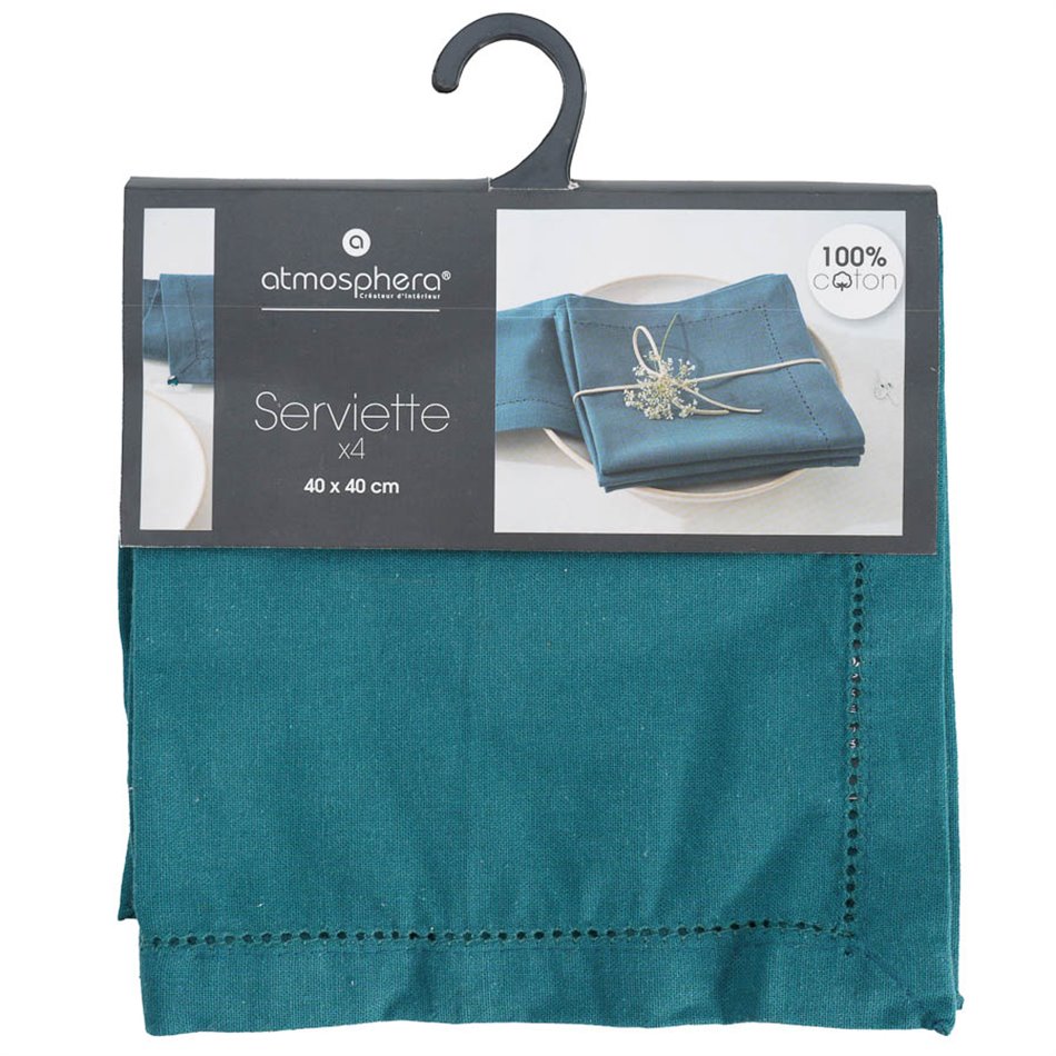 Napkin set Chambray 4 psc., blue, 40x40cm