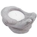 Candlestick Hand with candle, gray,H9x15x9.5cm, 105g