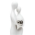 Decor Couple with heart, white/silver, H39cm