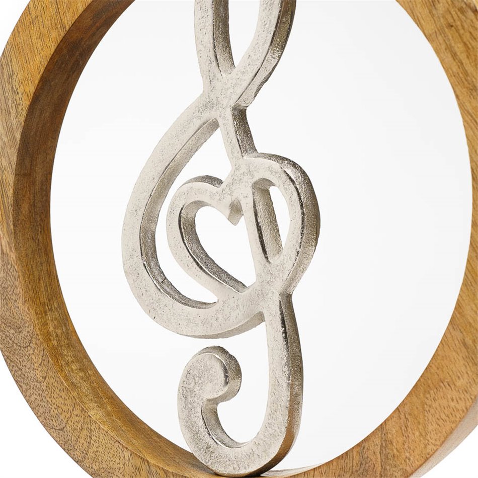 Decor music key, mango wood, H28x26cm