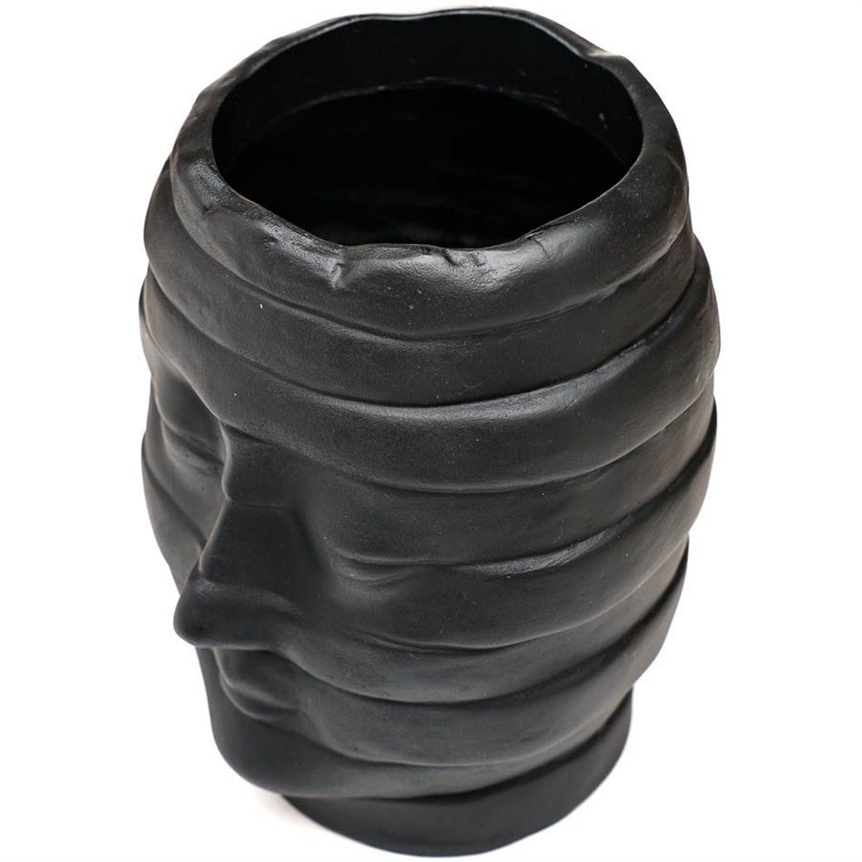 Vase Head , black, 15x15x19cm