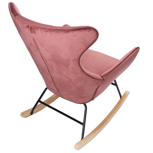 Rocking chair Dammari 44,pink,velvet,H96x68x74cm,seat h.40cm