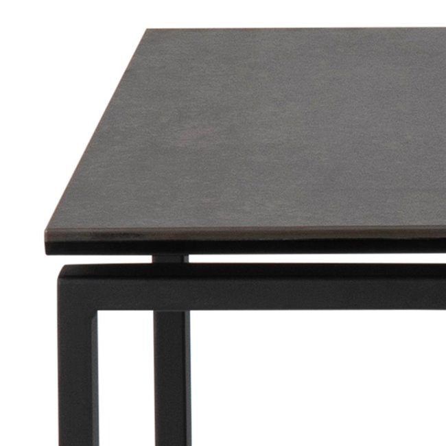 Nest table set Akatri, black, ceramic top, H55cm, D50cm