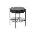 Coffee table Atipton, black/grey, glass top, H50cm, D45cm