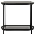 Console Ayonne, oval, black/grey, glass top, H76x86x35cm