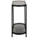 Console Ayonne, oval, black/grey, glass top, H76x86x35cm