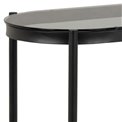 Console Ayonne, oval, black/grey, glass top, H76x86x35cm