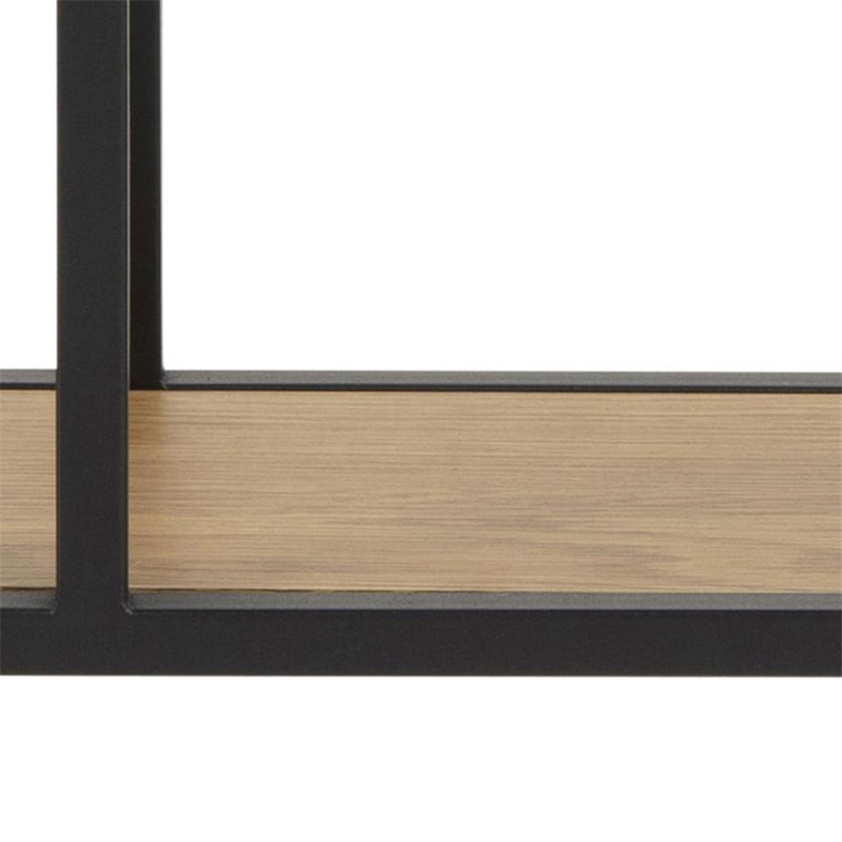 Wall shelf Aford, black/natural, H77x77x20cm