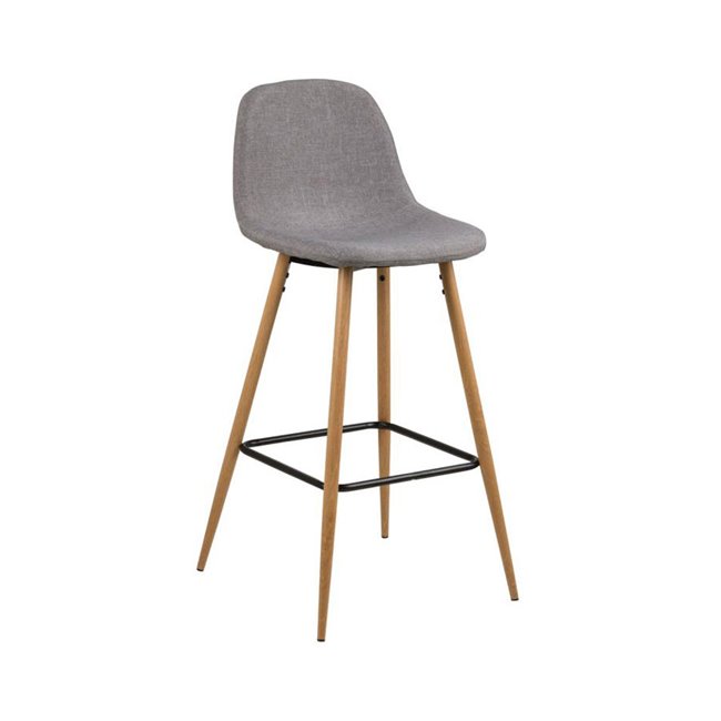 Bar stool Awilma, grey, H101x46.6x51cm, seat h.-73cm