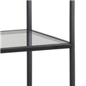 Bookcase Aford, top glass/black frame 119.5x35x37cm