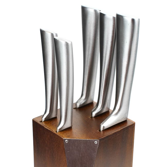 ACACIA knives stand, 5 knives, H35x10x10cm