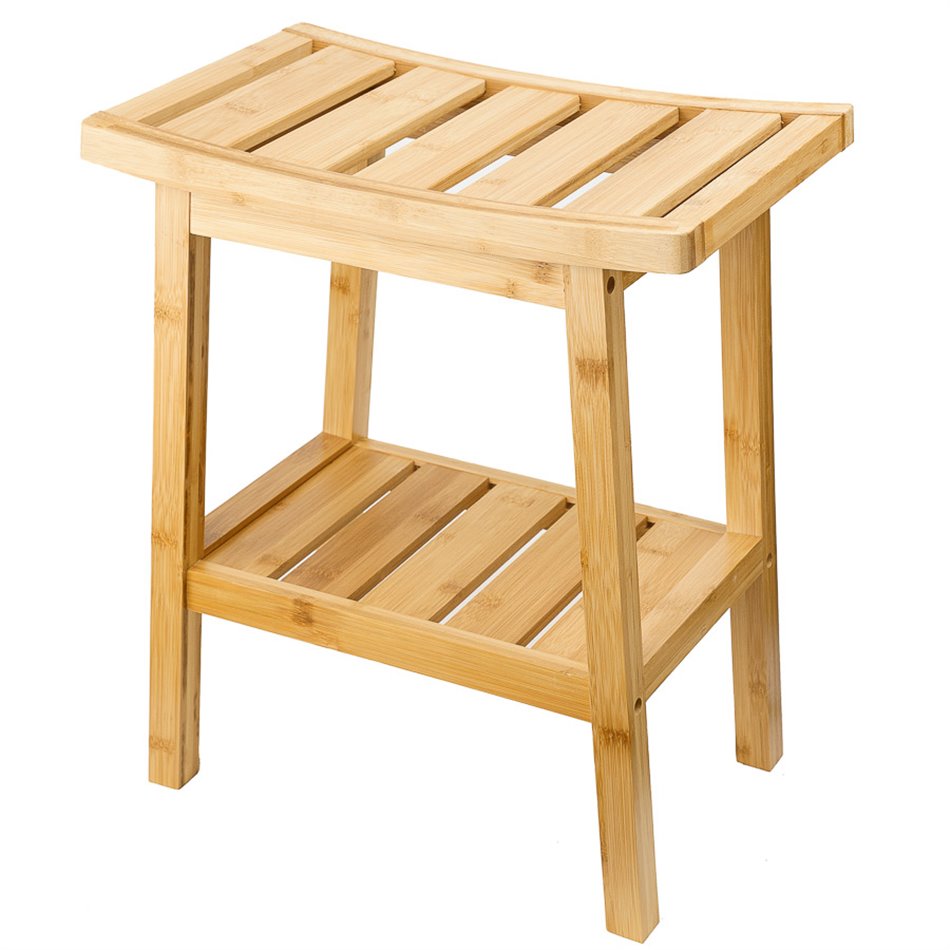 BAMBOO STORAGE BENCH,  H46xL39,5x25cm