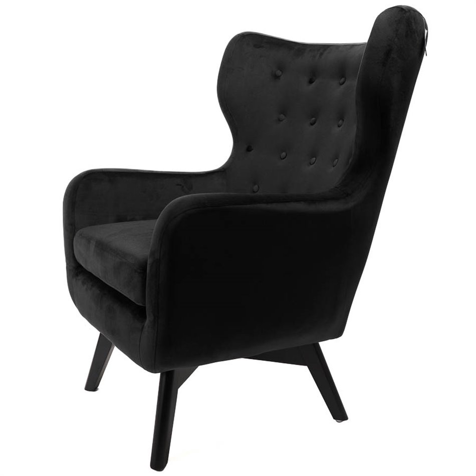 Armchair Dunkel, black, H103x76x80cm, seat height 50cm