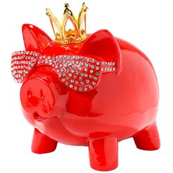 Deco Vinyl Pig, red, 17.5x17x14cm