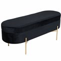 Bench with storage box Marlov, black, 120x43x47cm