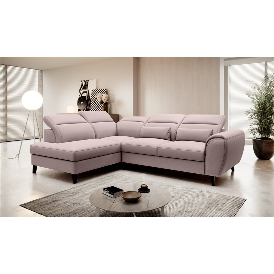 Corner sofa Elnoble L, Gojo 101, pink, H100x255x201