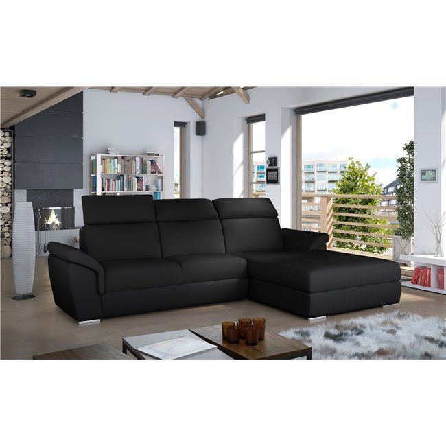 Corner sofa Eltrevisco R, Soft 11, black, H100x272x216