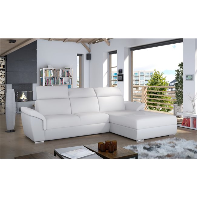 Corner sofa Eltrevisco R, Soft 17, white, H100x272x216