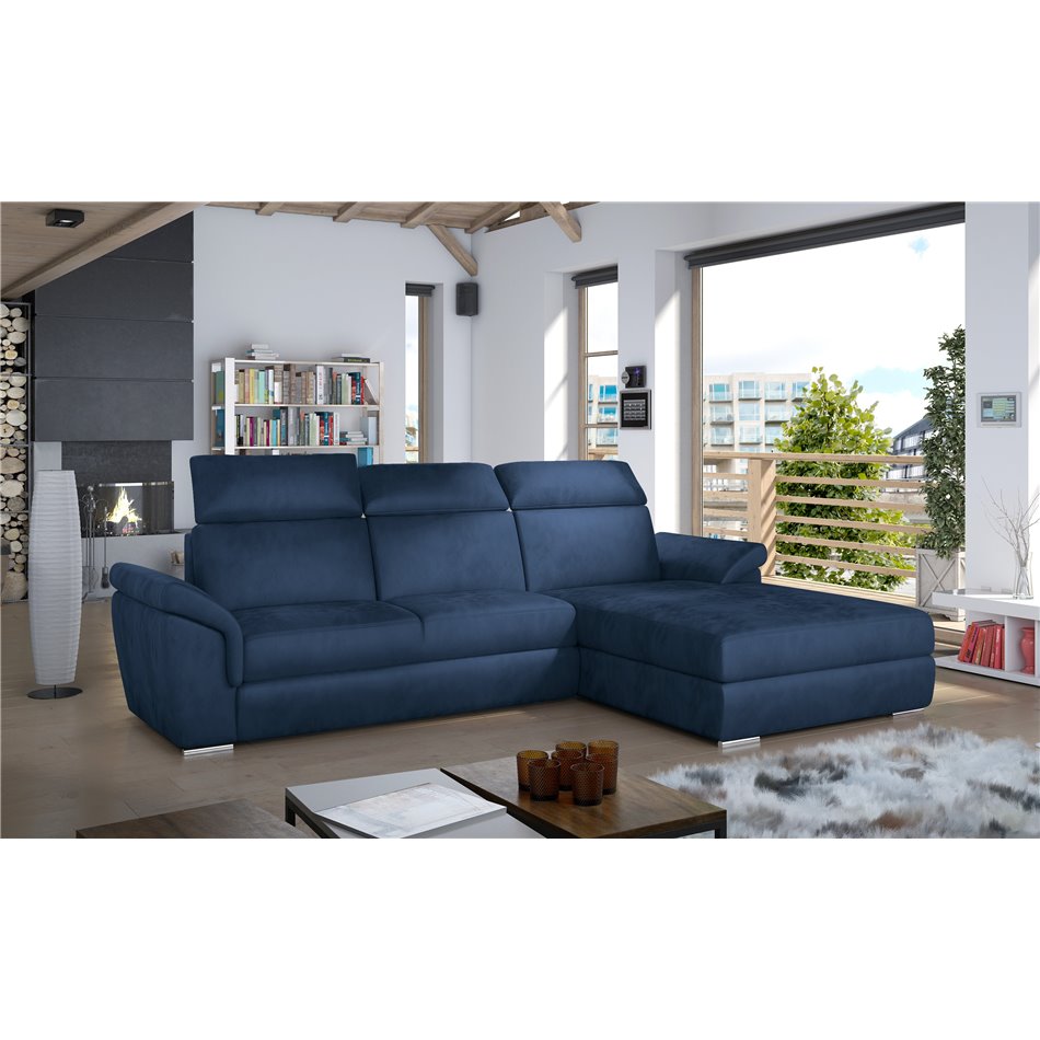 Corner sofa Eltrevisco R, Monolith 77, blue, H100x272x216