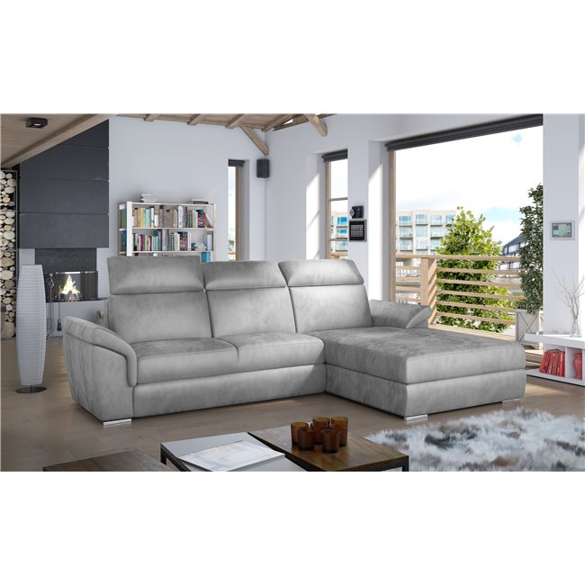 Corner sofa Eltrevisco R, Monolith 84, gray, H100x272x216