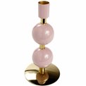 Candle holder Bulbat M, beige/green/pink, H18cm