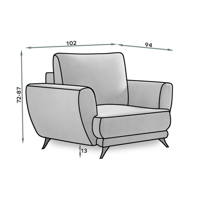 Puhketool Elmego, Marte 10, must, H87x102x94cm