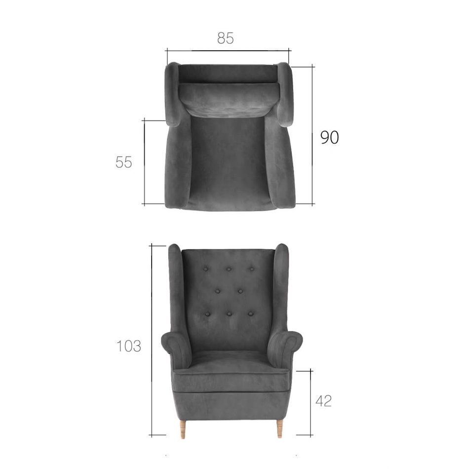 Кресло Elaros, Omega 68, желтый, H103x85x90см