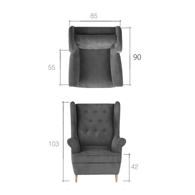 Armchair Elaros, Monolith 84, gray, H103x85x90cm