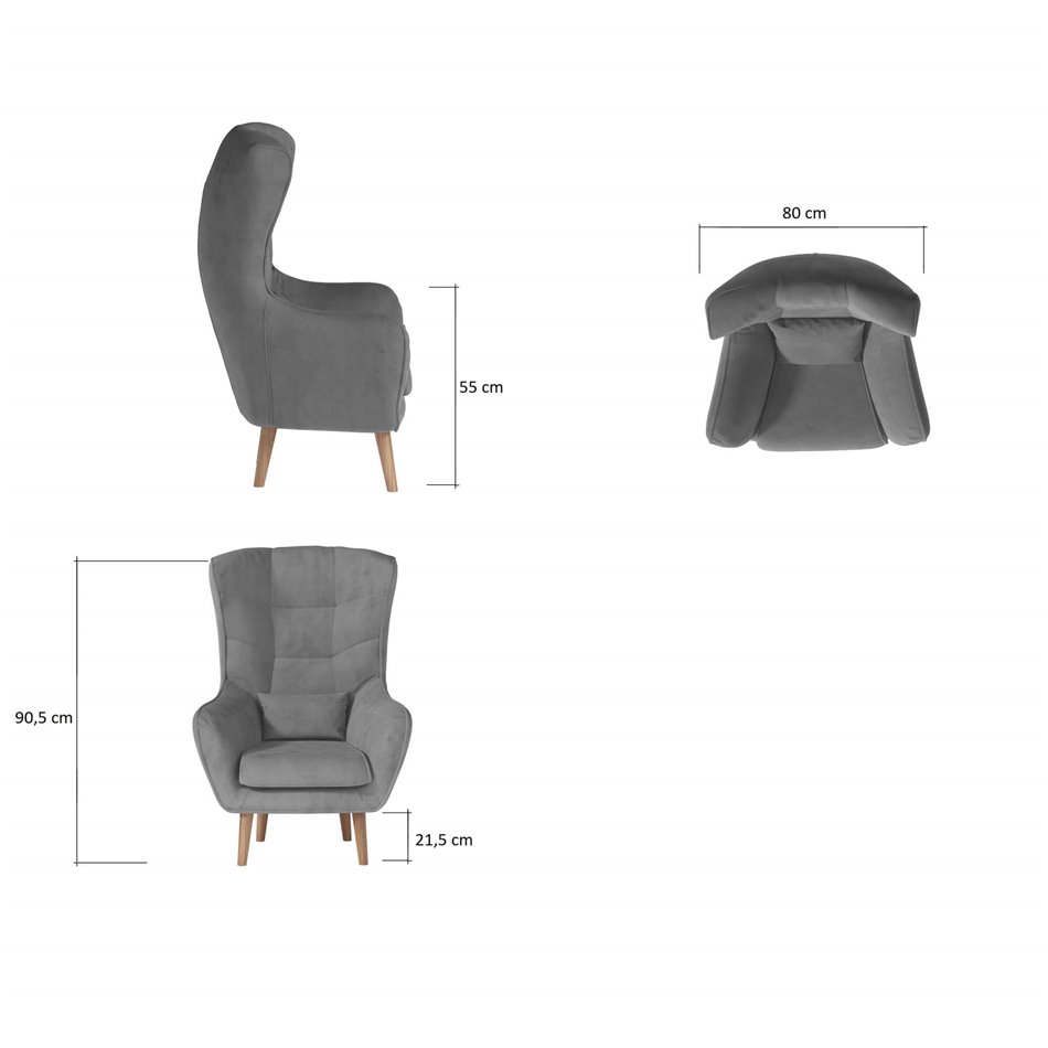 Armchair Elarti, Monolith 09, light brown, H105x80x91cm