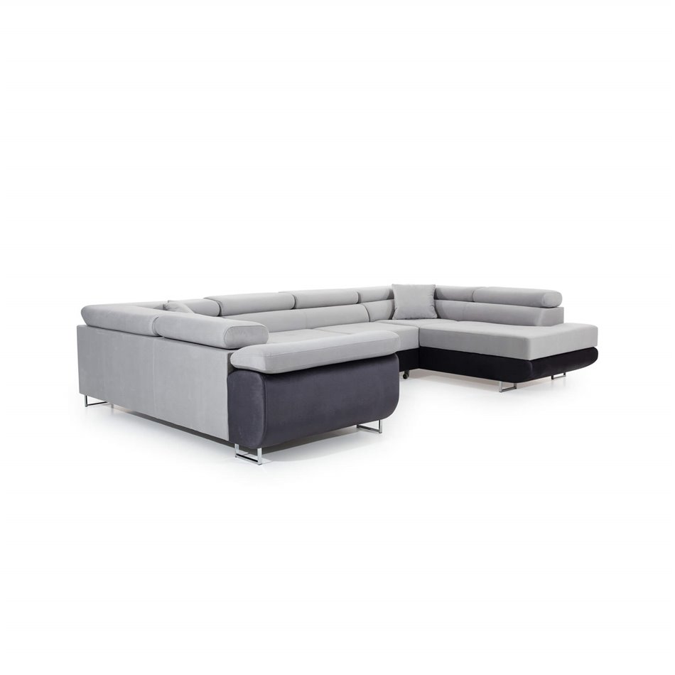 U shape sofa Eletto U Right, Cover 02, beige, H90x202x58cm