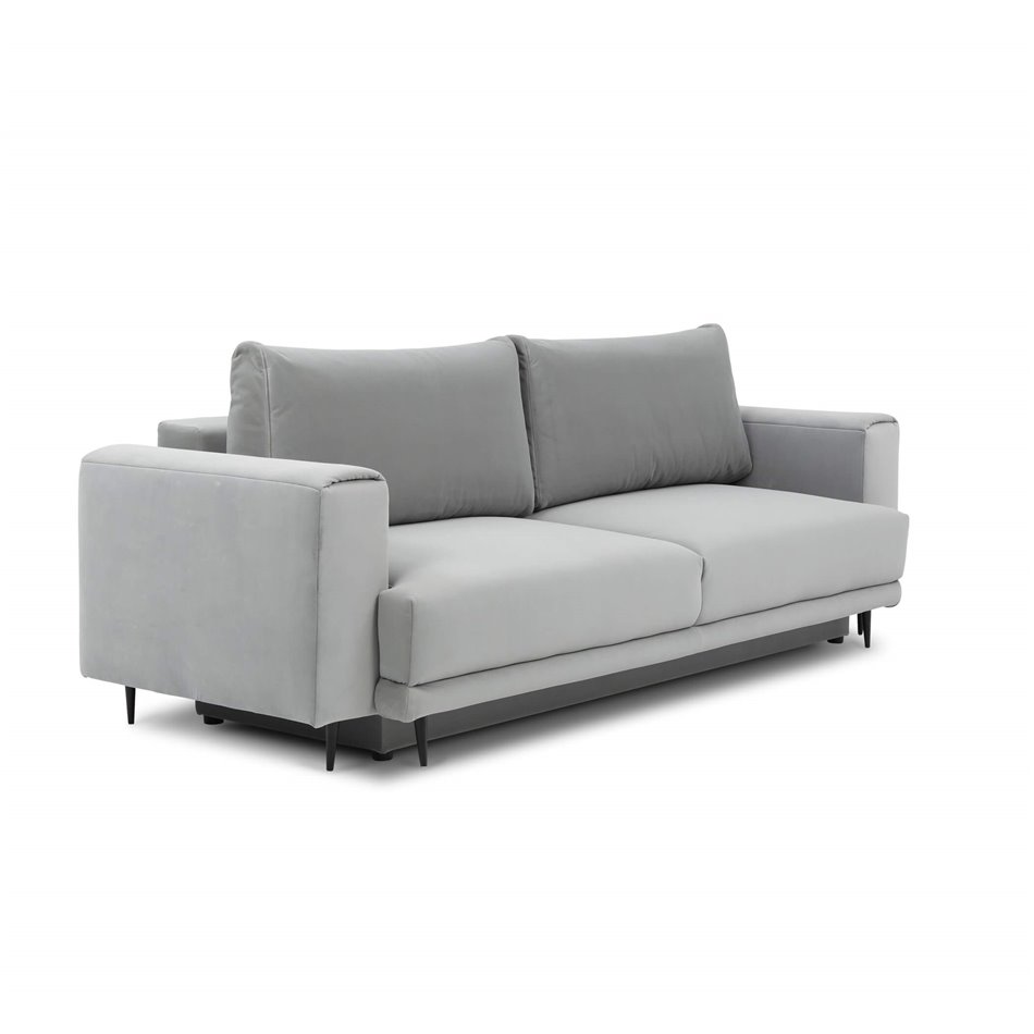 Sofa bed Edalia, Velvetmat 4, gray, H90x260x95cm