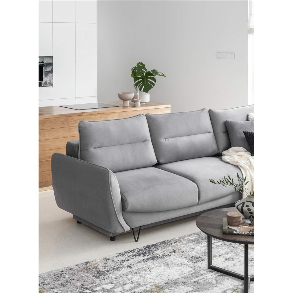 Corner sofa Elsilva L, Savoi 100, gray, H100x276x201cm