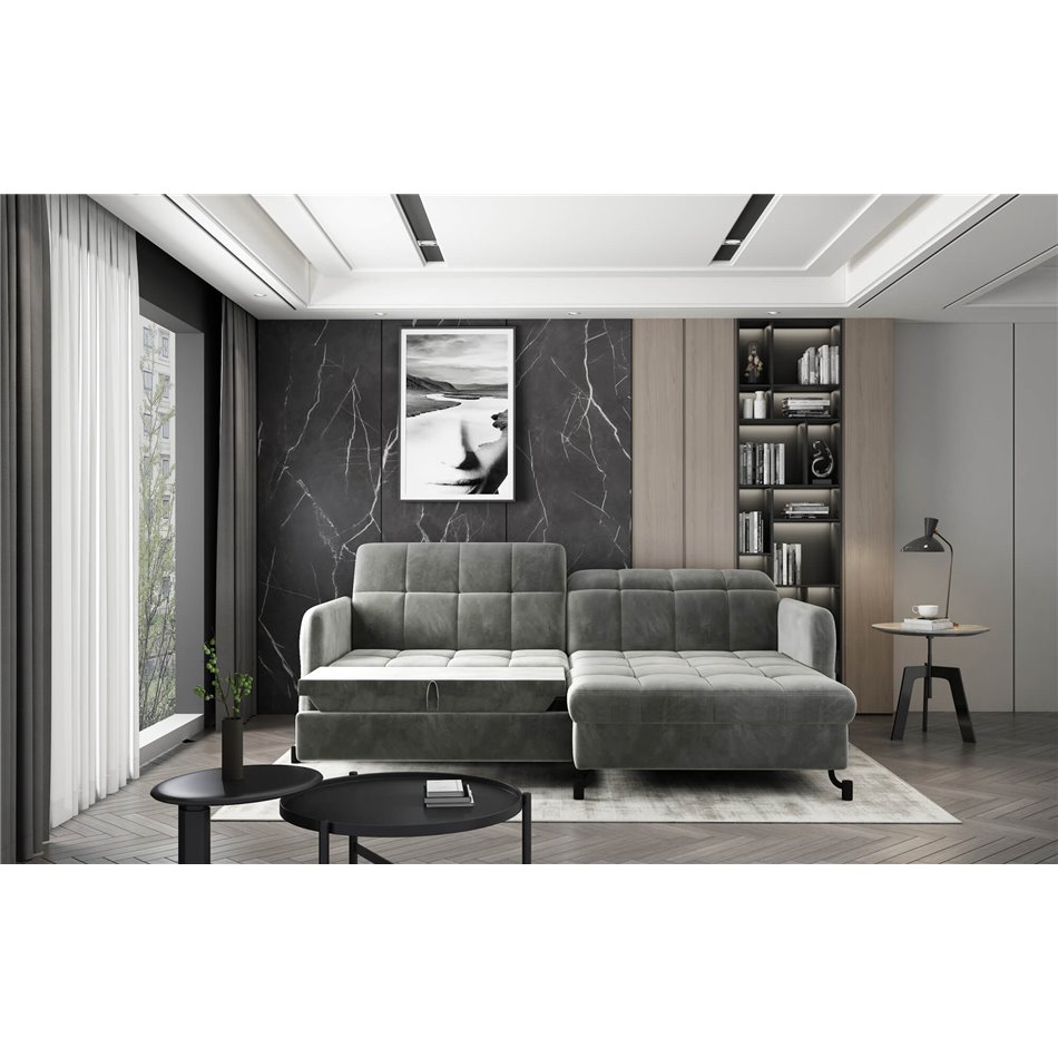 Corner sofa Elorelle L, Paros 06, gray, H105x225x160cm