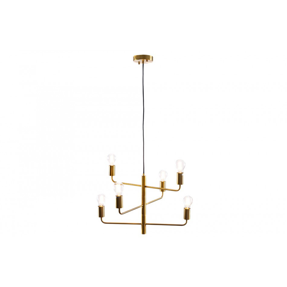 Pendant lamp  Rego, brass color, E27 6x60W (max), H43-138cm, D56cm