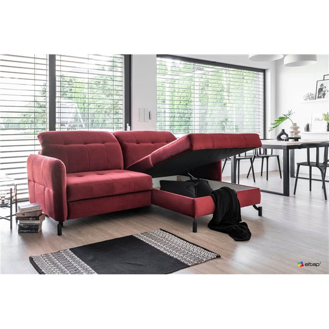 Corner sofa Elorelle L, Mat Velvet 29, brown, H105x225x160cm