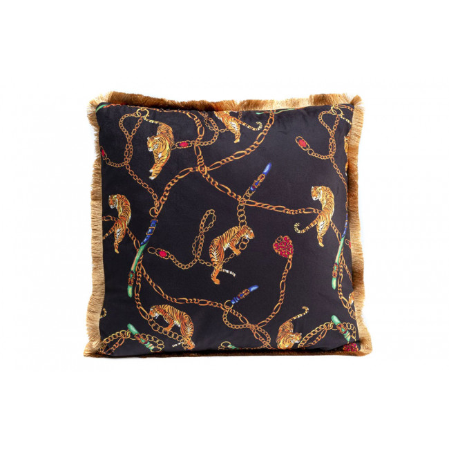 Decorative pillow Tiger Chain Black, 45x45cm