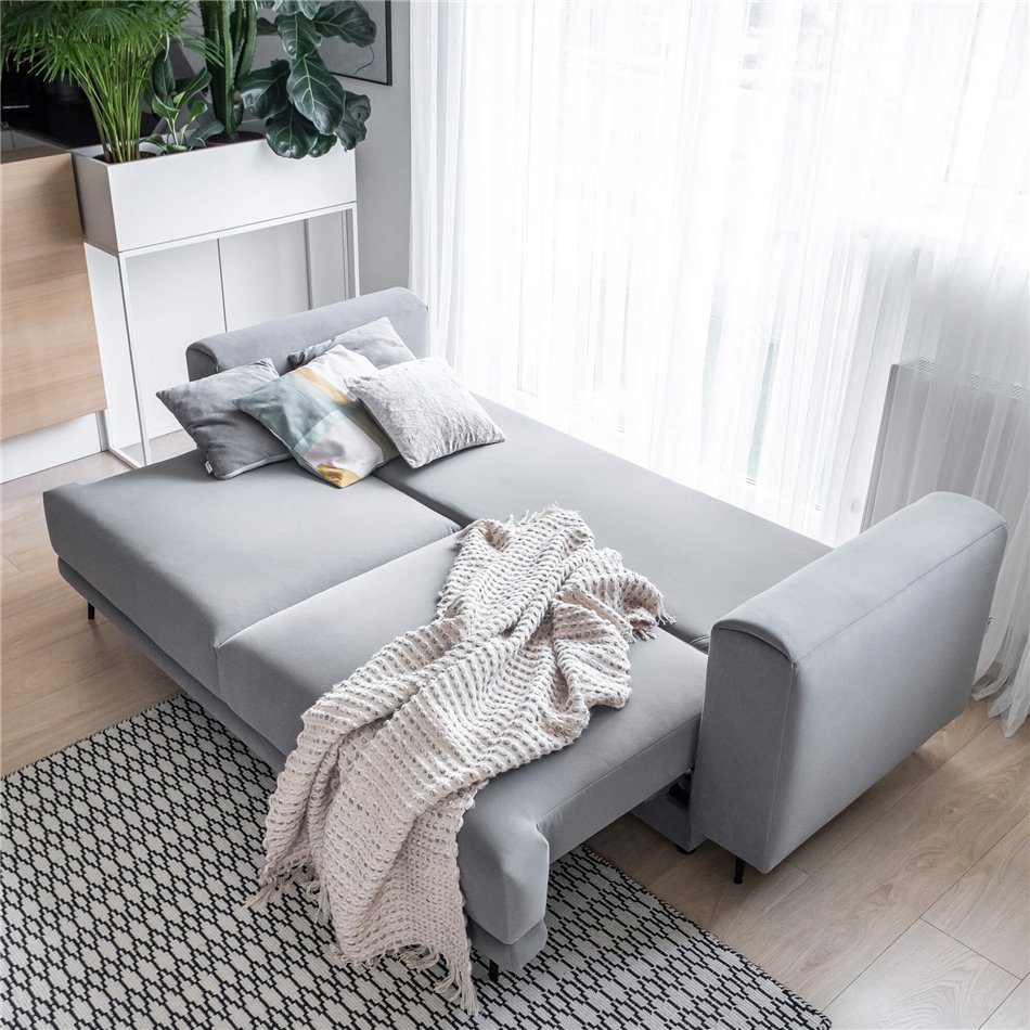 Sofa bed Edalia, Marte 130, gray, H90x260x95cm