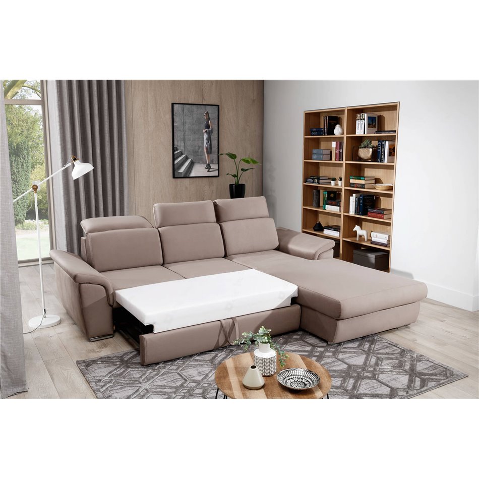 Corner sofa Eltrevisco R, Berlin 03, beige, H100x272x216cm