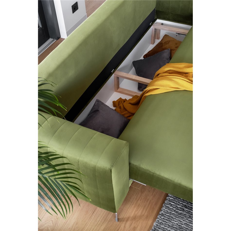 Sofa bed Ellise, Savoi 45, yellow, H90x250x95cm