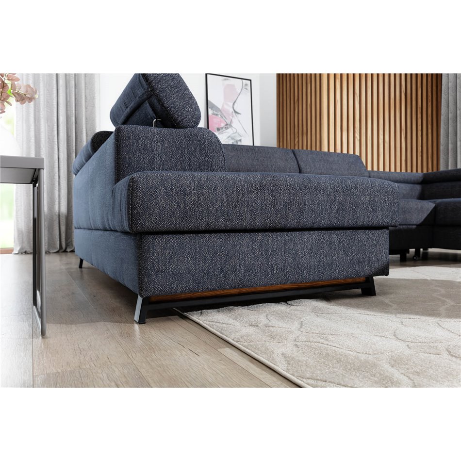 U shape sofa Elscada U Left, Sawana 14, black, H98x330x200cm