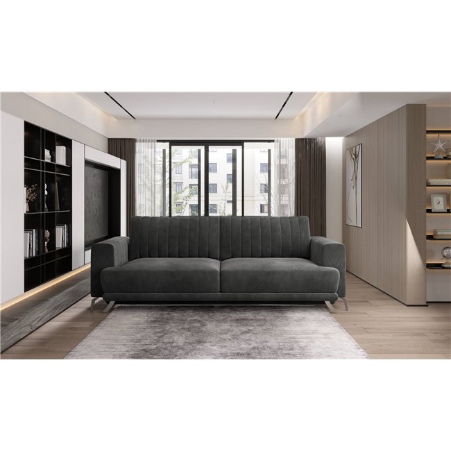 Sofa bed Ellise, Softis 11, black, H90x250x95cm